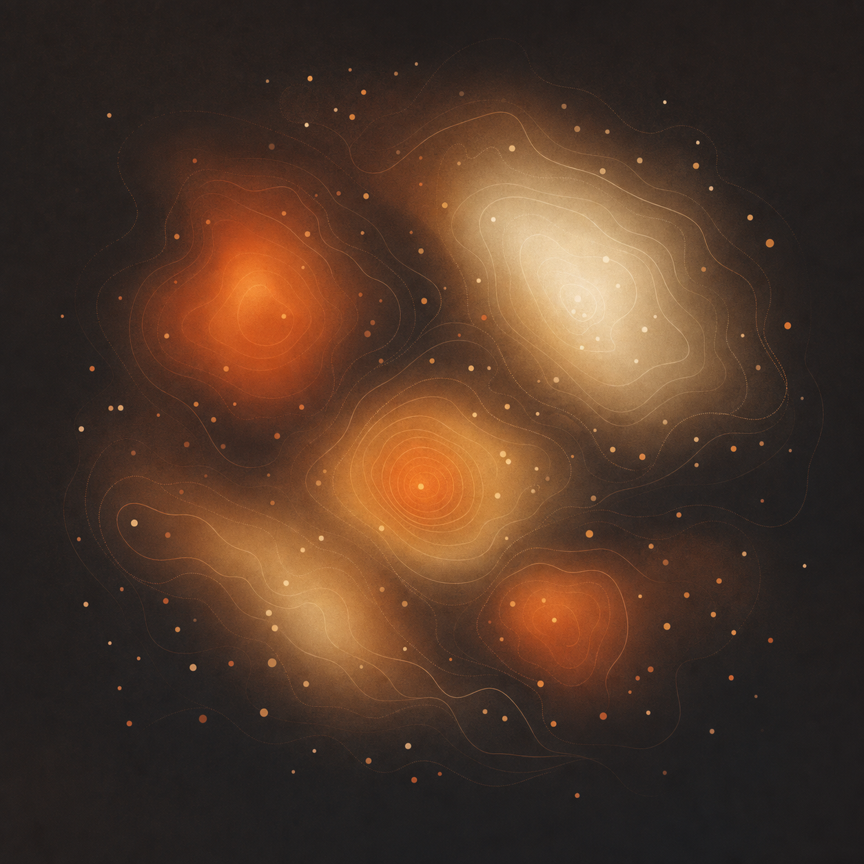 Abstract heat-map representing spatial vulnerability density in the predictive research